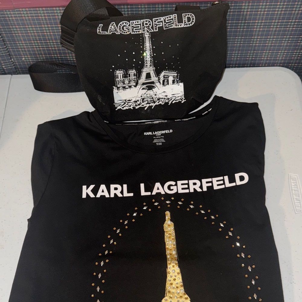 Karl Lagerfeld Black and Gold Eiffel Tower Set